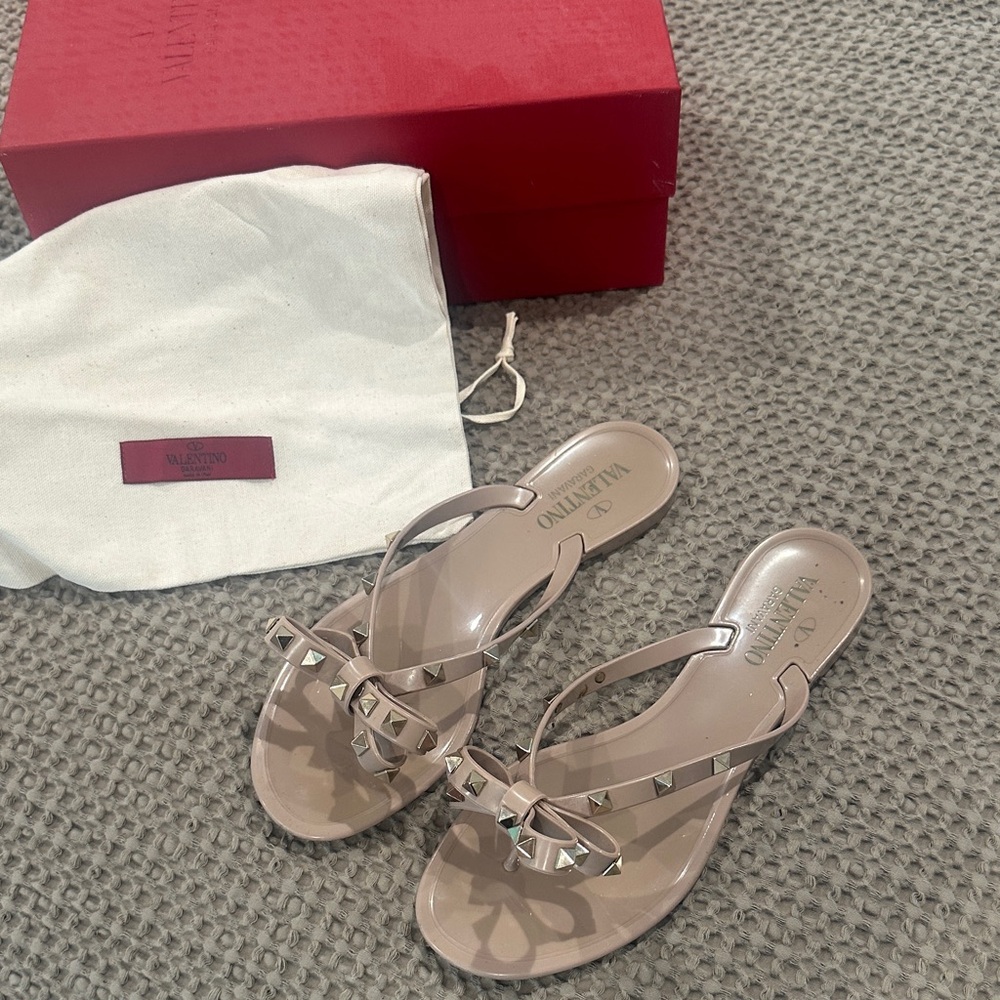 Valentino Women's Nude Studded Sandals